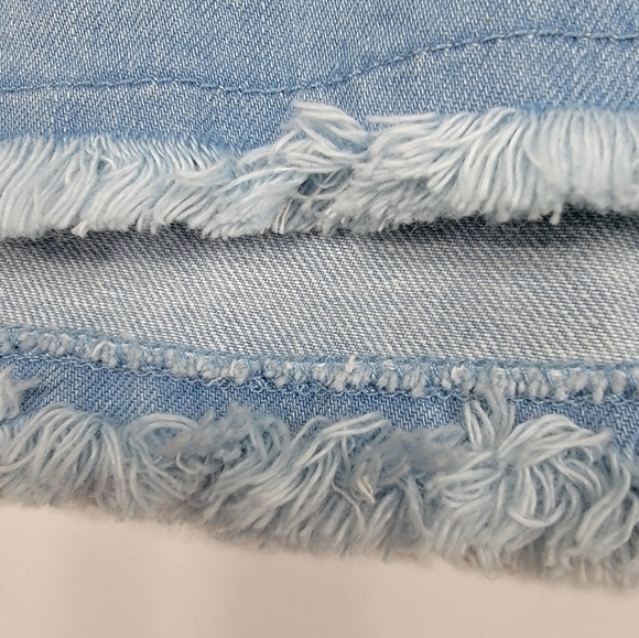 NWT HIDDEN CULT Denim Blue Jean Skirt Tie Front Light Wash NEW Women's Large - Picture 11 of 12